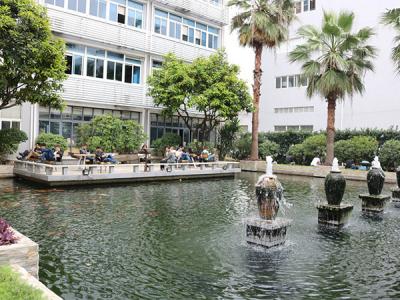 東莞潤(rùn)東方環(huán)?？照{(diào)公司銷售部戶外休息區(qū)